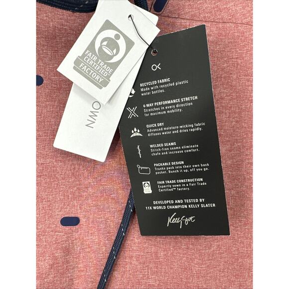 NWT Outerknown by Kelly Slater Mens Sz 34 Boardshorts Apex Swim Trunks Red $145 - Picture 13 of 16